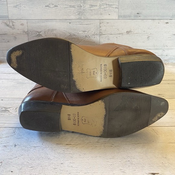 White Mountain Boots Womens 8.5 Brown Leather Pointed Riding Buckle Strap Tall - Picture 12 of 16